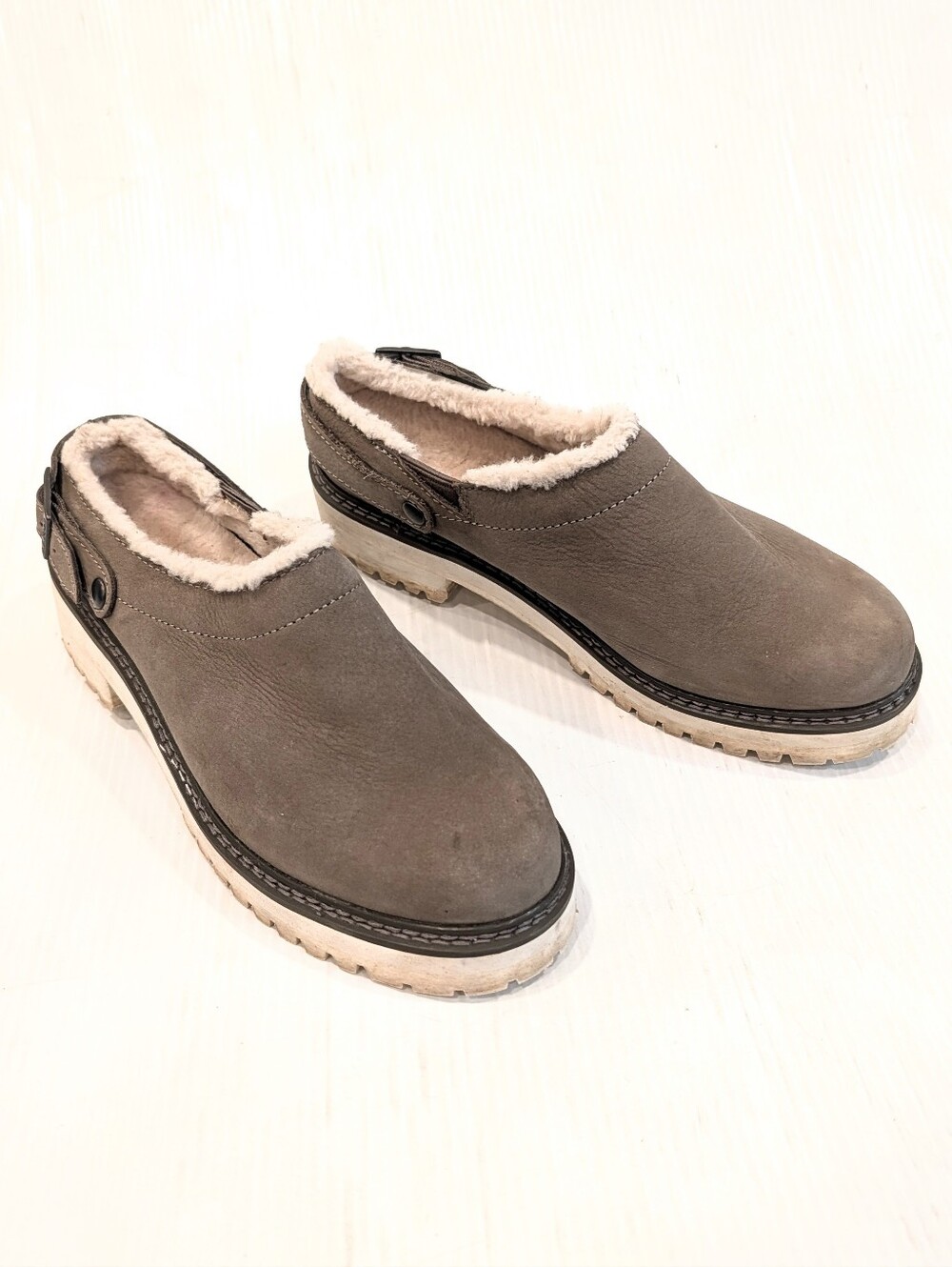 L.L. BEAN Women's Slip-On Fleece-Lined Casual Clogs Shoes Size 9.5